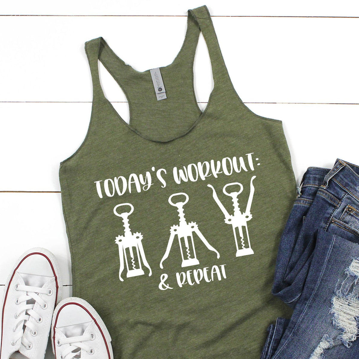 Today&#39;s Workout: Wine &amp; Repeat - Tank Top Racerback