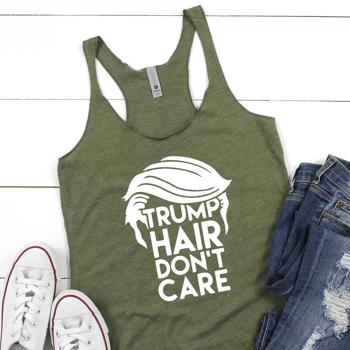 Trump Hair Don&#39;t Care - Tank Top Racerback