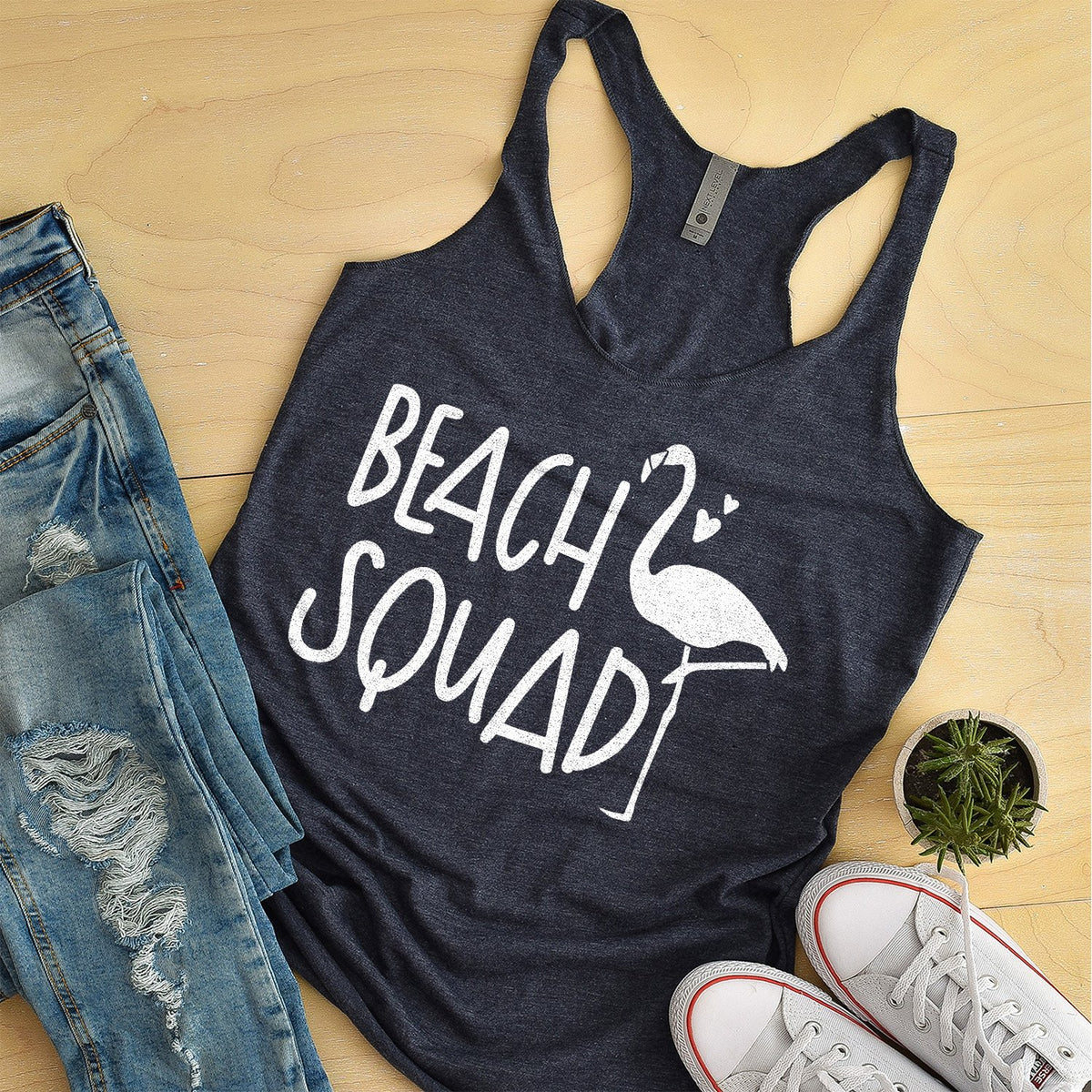 Beach Squad with Swan - Tank Top Racerback
