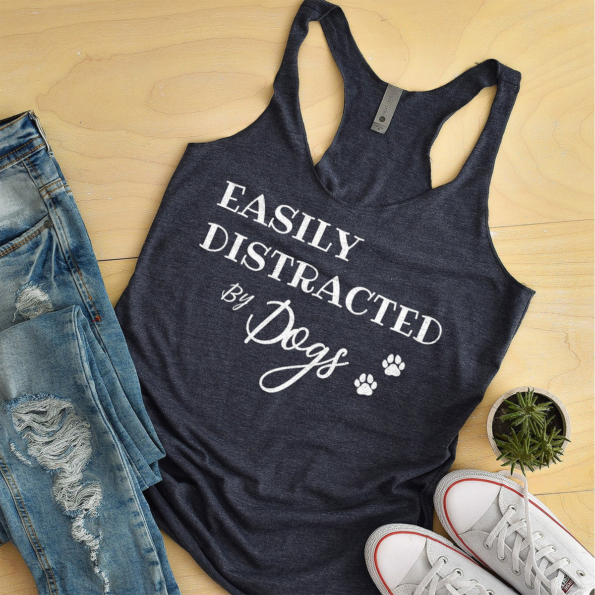 Easily Distracted By Dogs - Tank Top Racerback