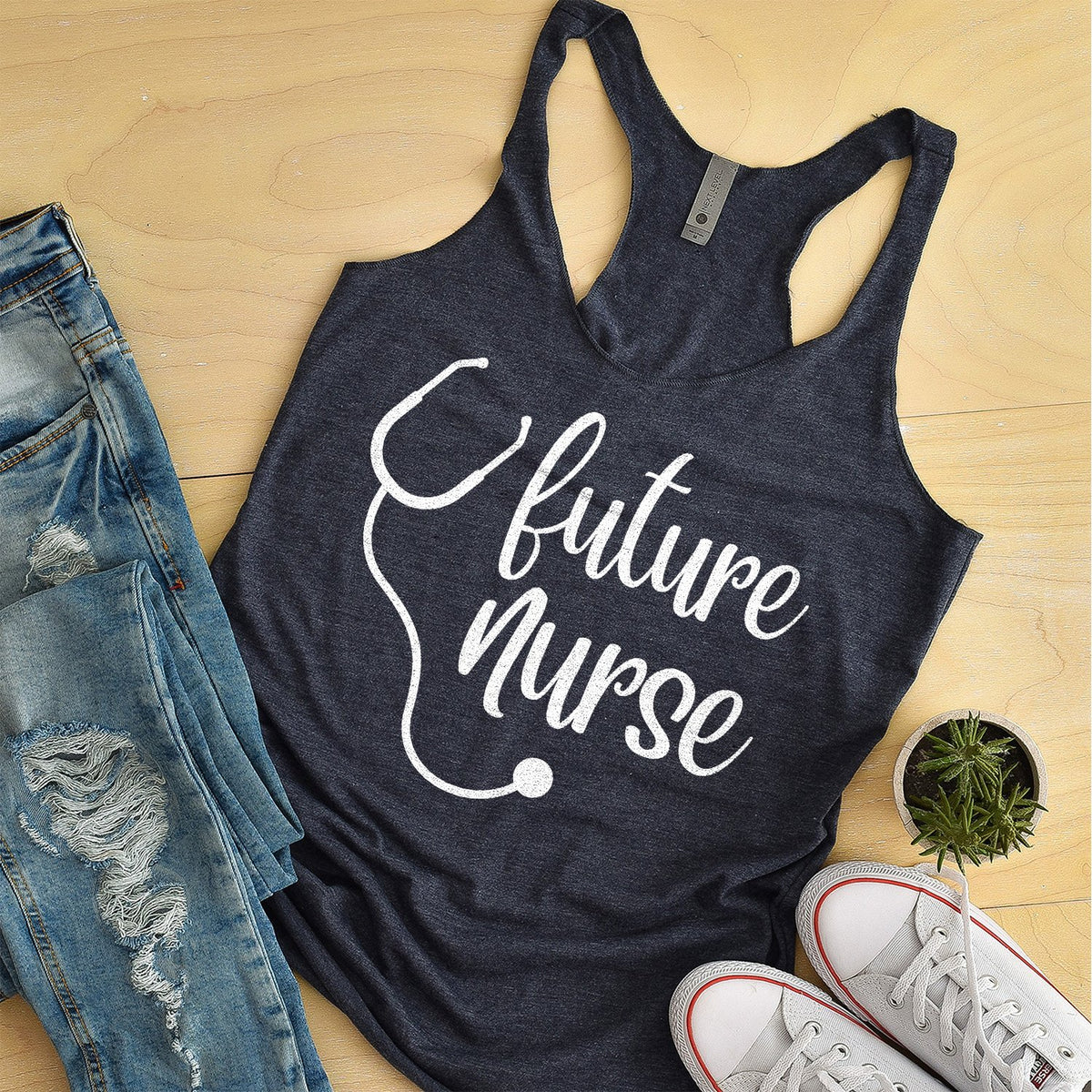 Future Nurse with Stethoscope - Tank Top Racerback