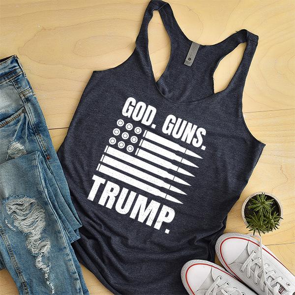 God Guns and Trump - Tank Top Racerback