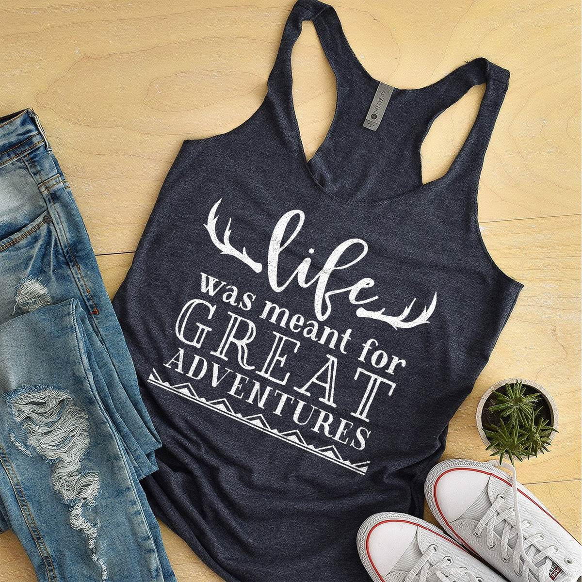 Life Was Meant For Great Adventure - Tank Top Racerback