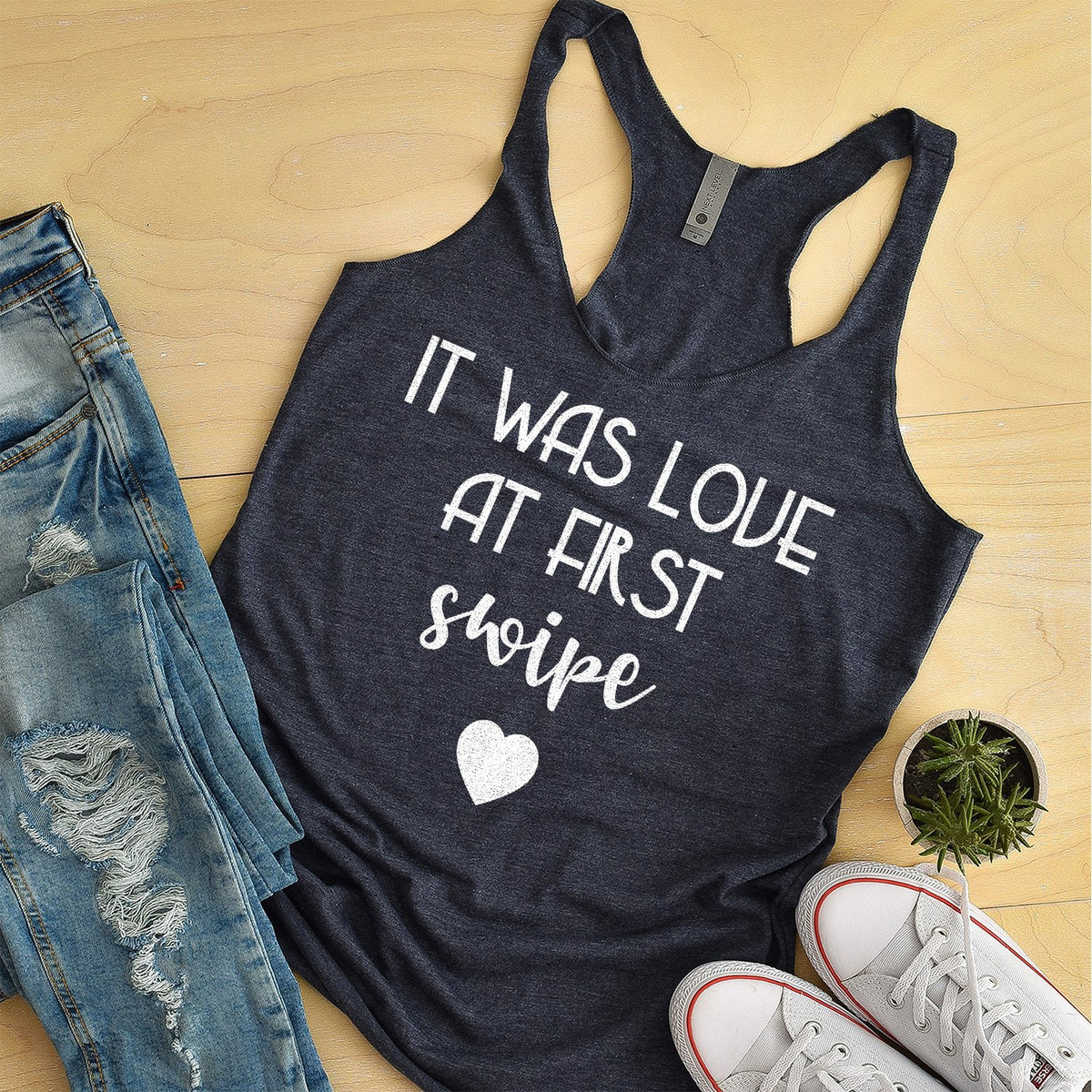 It Was Love at First Swipe - Tank Top Racerback