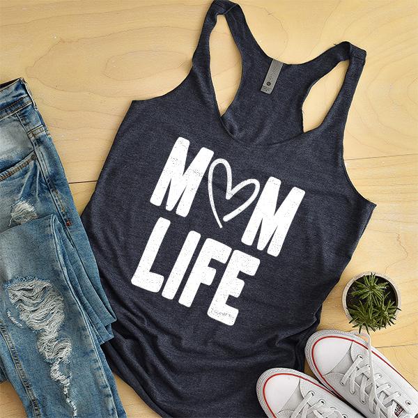 Mom Life with Heart - Tank Top Racerback