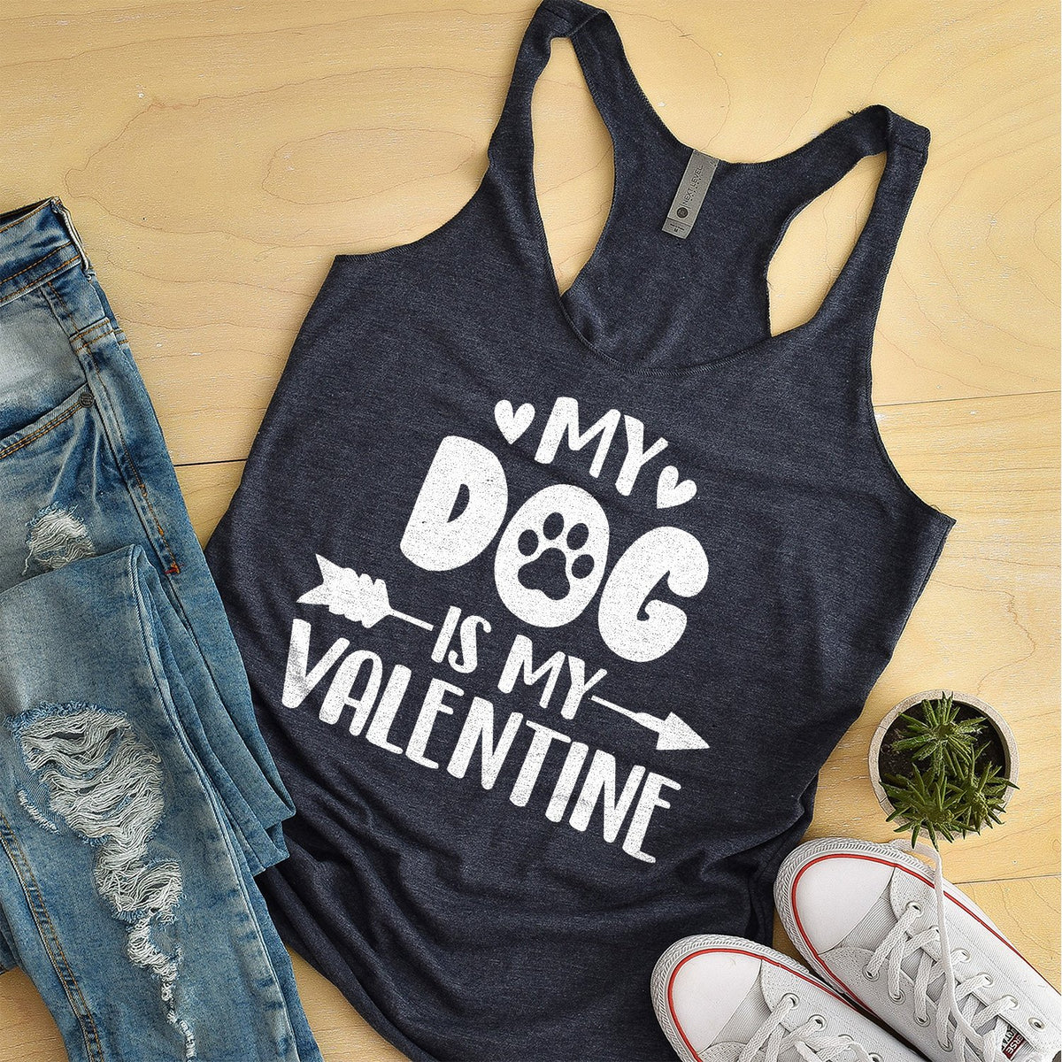 My Dog Is My Valentine - Tank Top Racerback