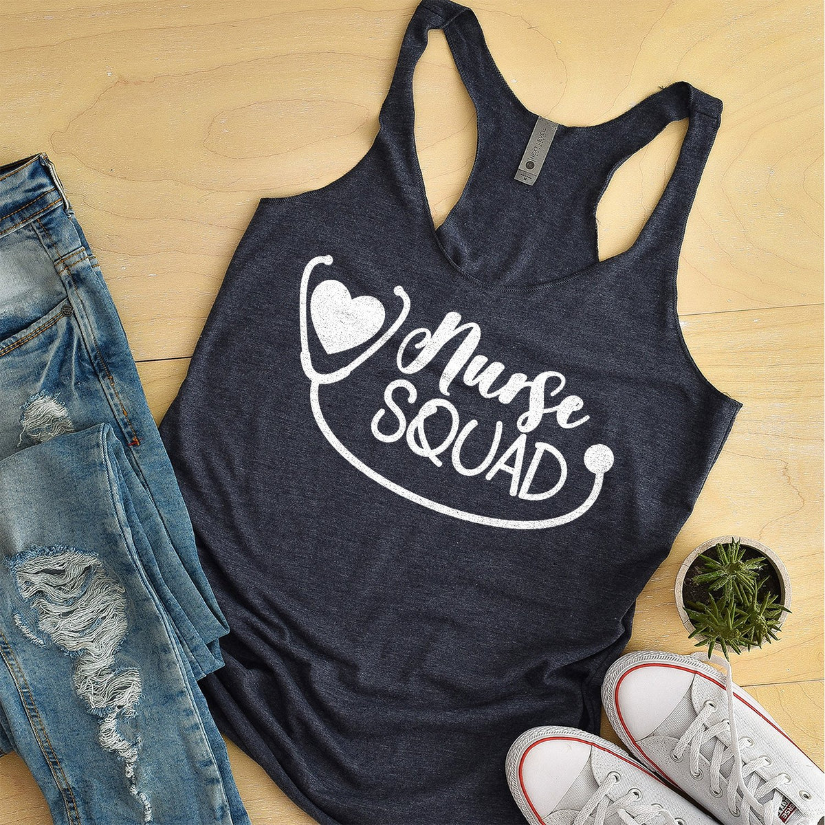 Nurse Squad with Stethoscope - Tank Top Racerback