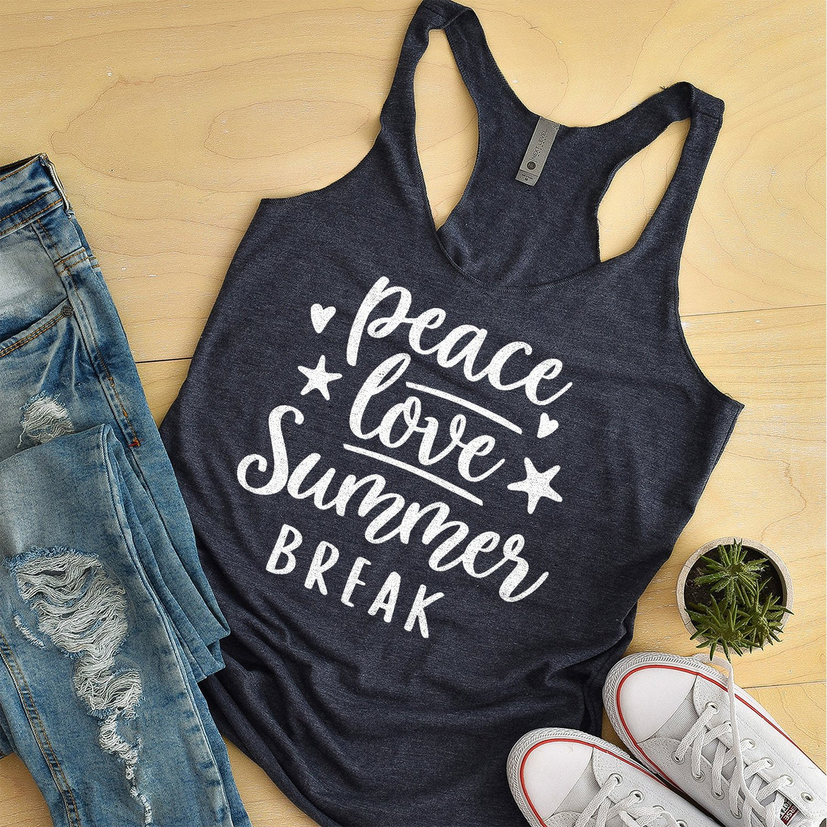 Peace Love Summer Break - Tank Top Racerback