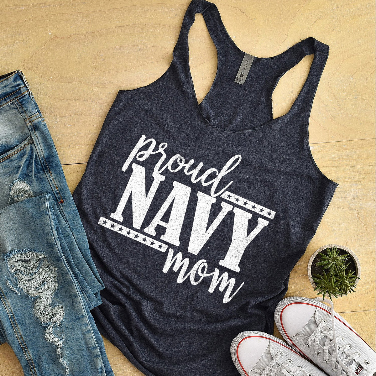 Proud Navy Mom - Tank Top Racerback