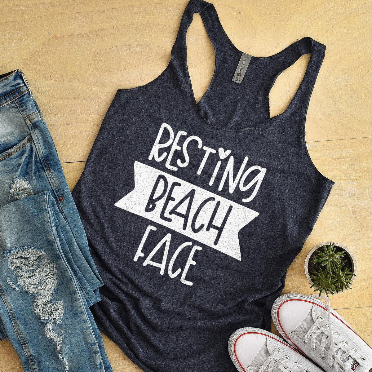 Resting Beach Face - Tank Top Racerback