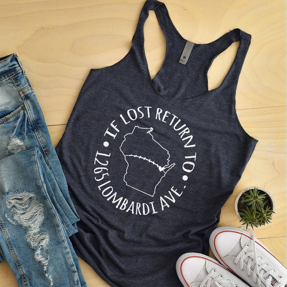 If Lost Return to 1265 Lombardi Ave. - Tank Top Racerback