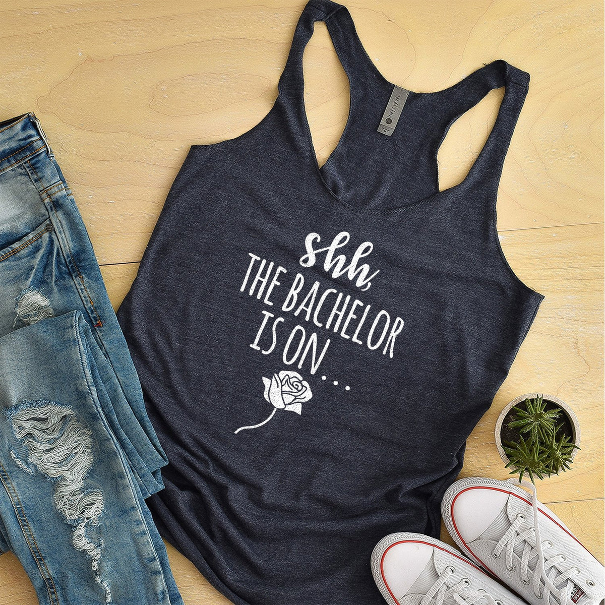 Shh The Bachelor is On - Tank Top Racerback
