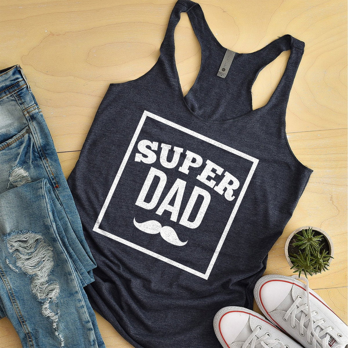 Super Dad Mustache - Tank Top Racerback