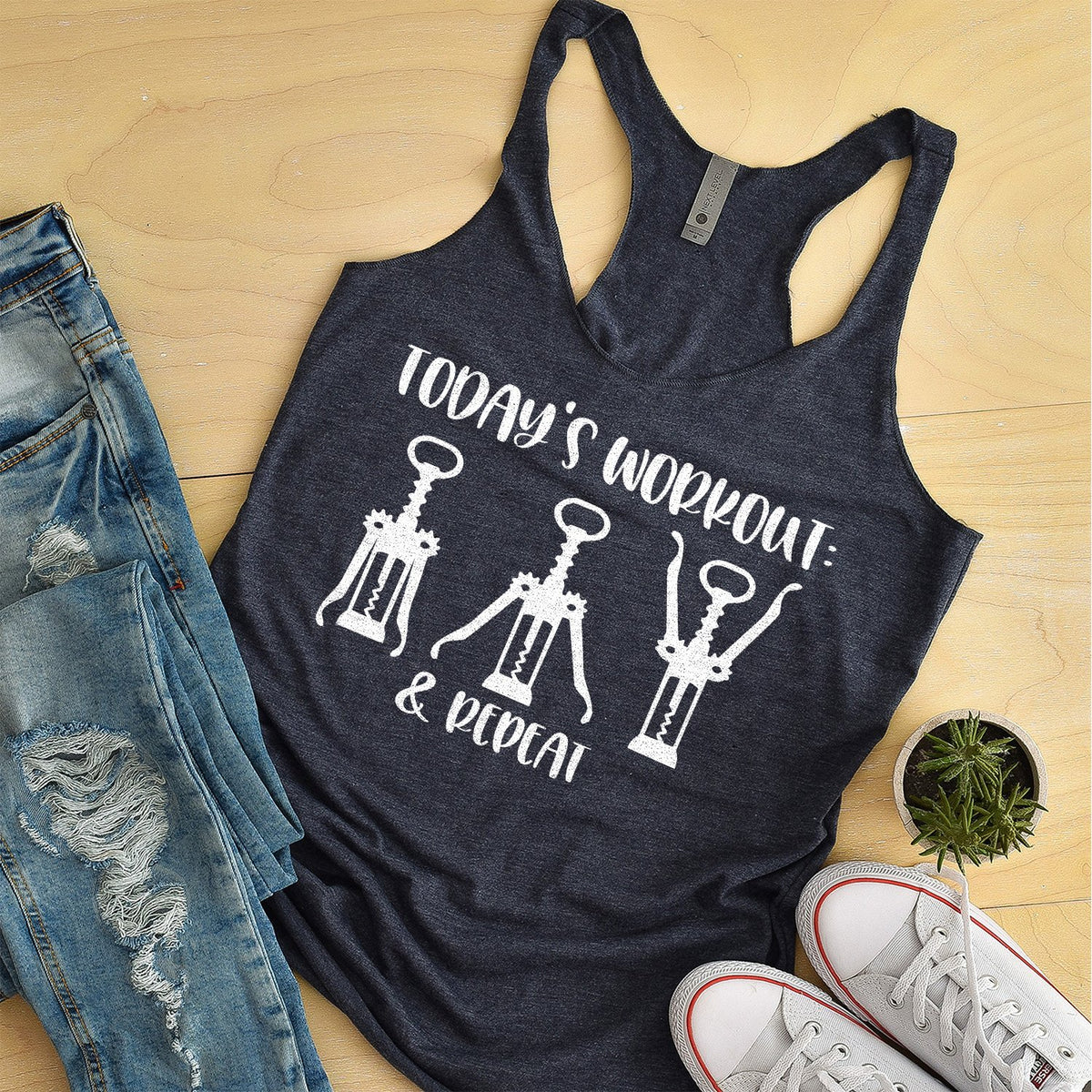 Today&#39;s Workout: Wine &amp; Repeat - Tank Top Racerback