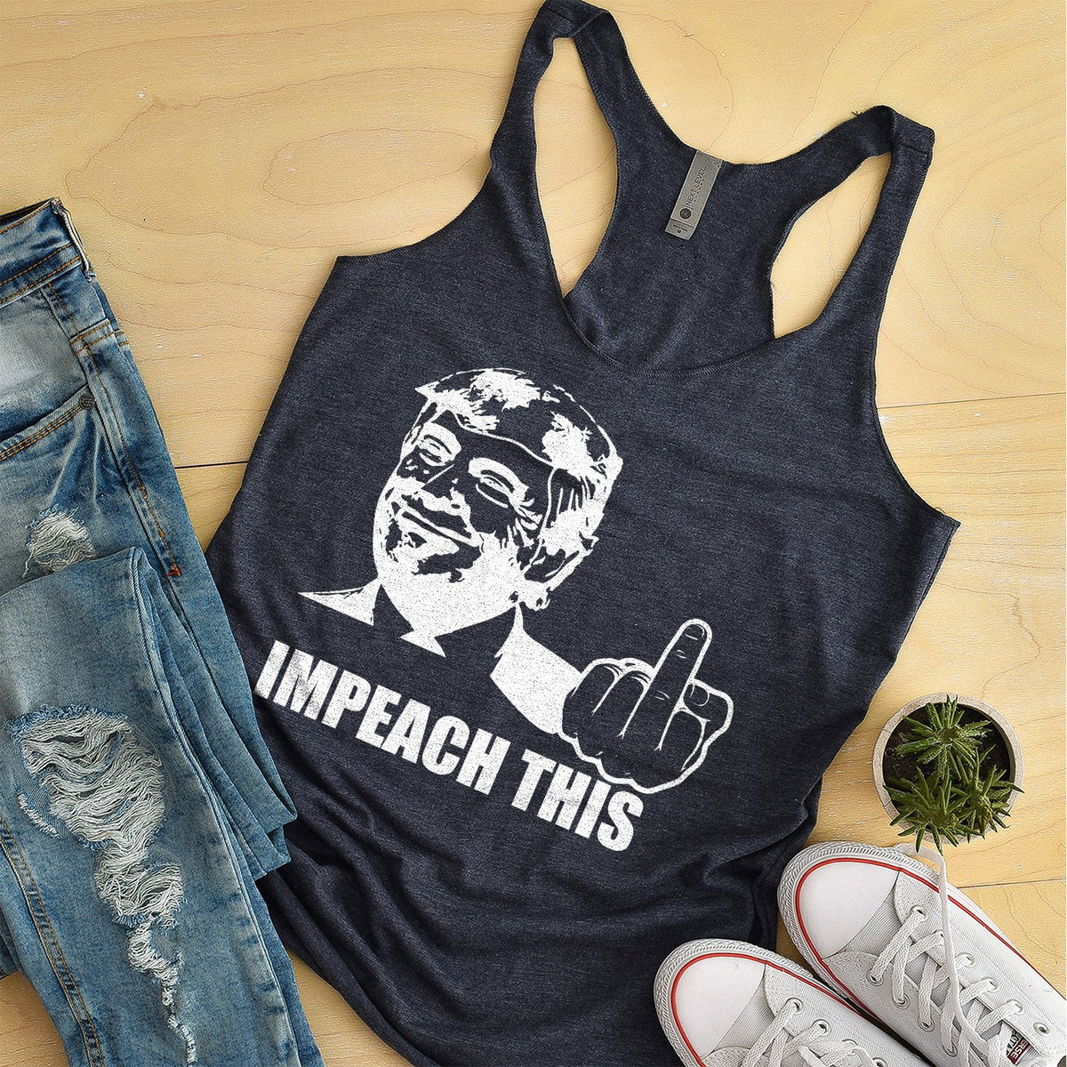 Trump Impeach This Middle Finger - Tank Top Racerback