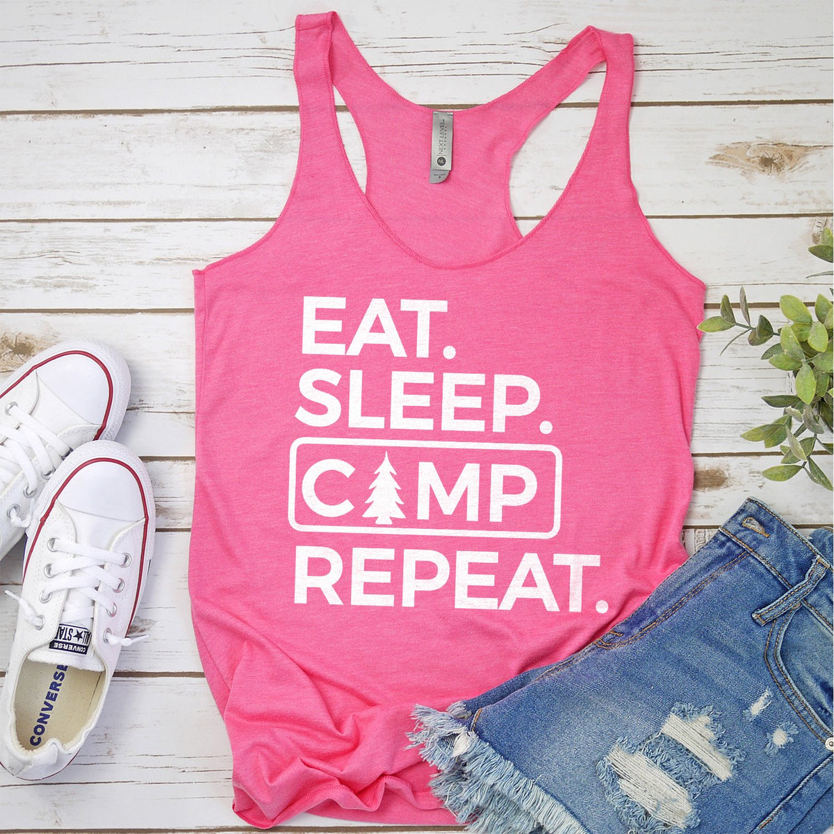 Eat Sleep Camp Repeat - Tank Top Racerback