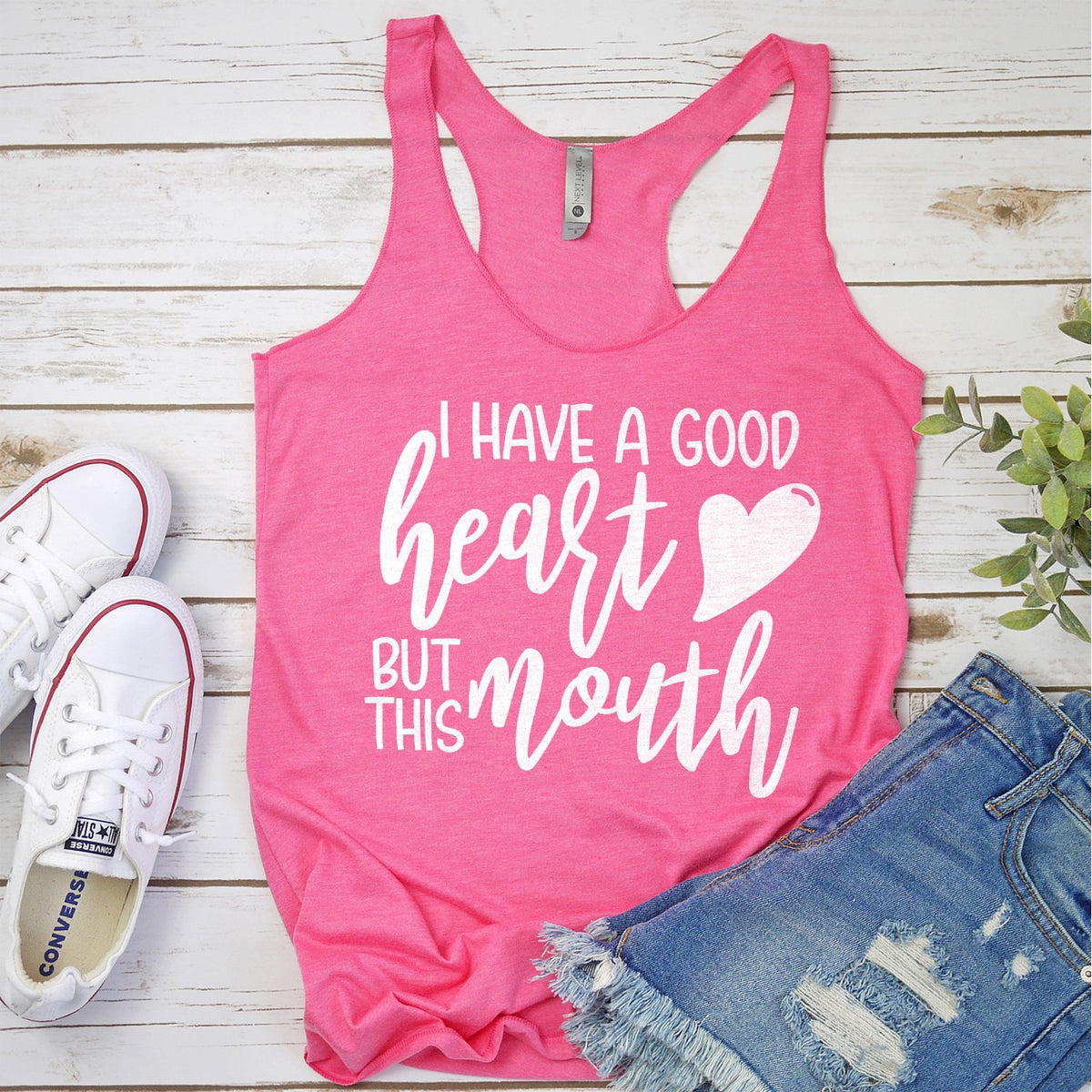 I Have A Good Heart But This Mouth - Tank Top Racerback