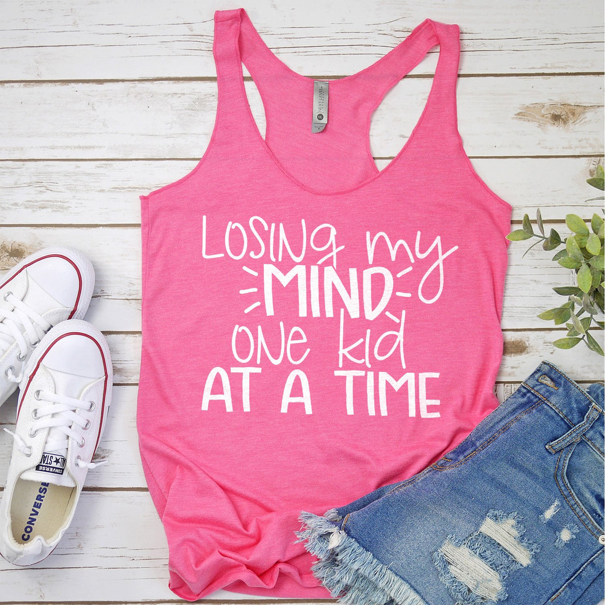Losing My Mind One Kid At A Time - Tank Top Racerback