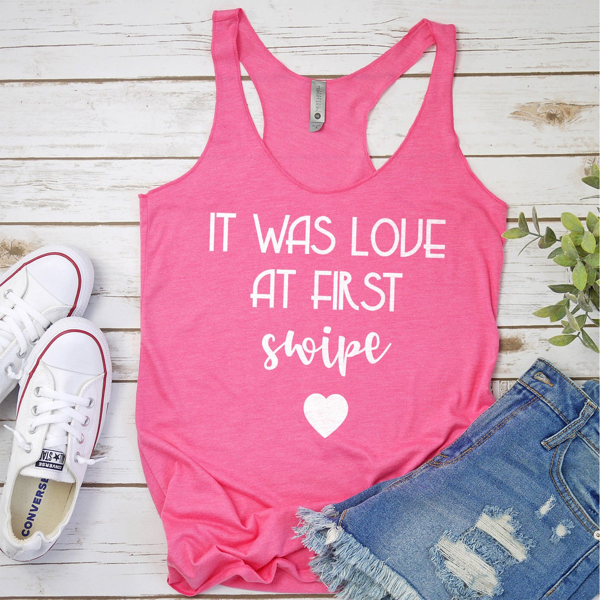 It Was Love at First Swipe - Tank Top Racerback