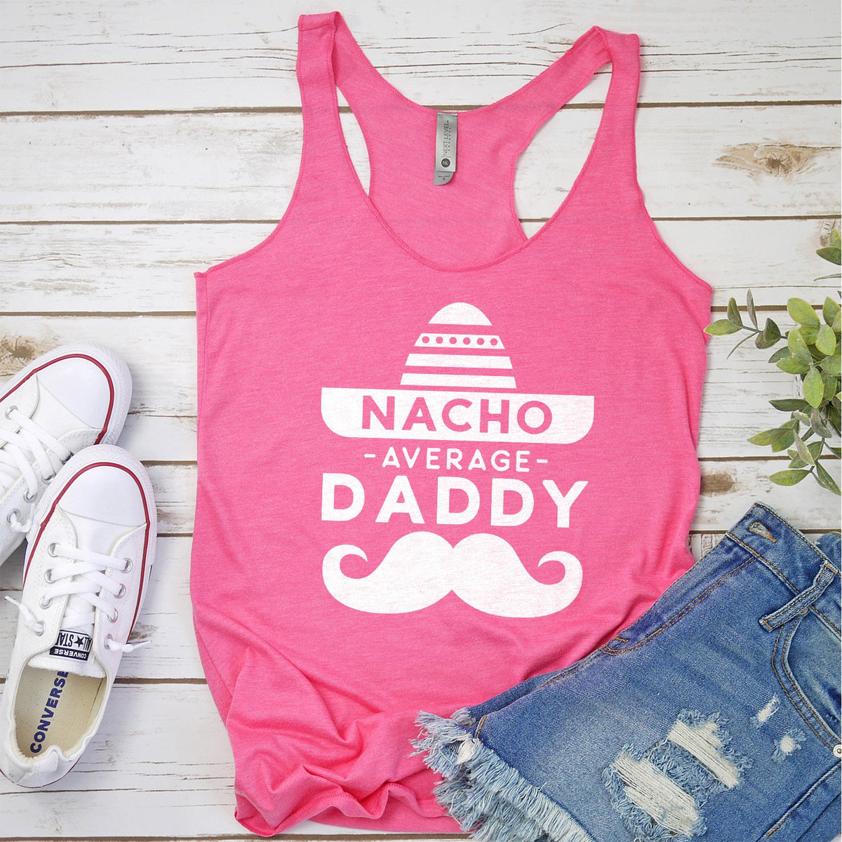 Nacho Average Daddy with Mustache - Tank Top Racerback