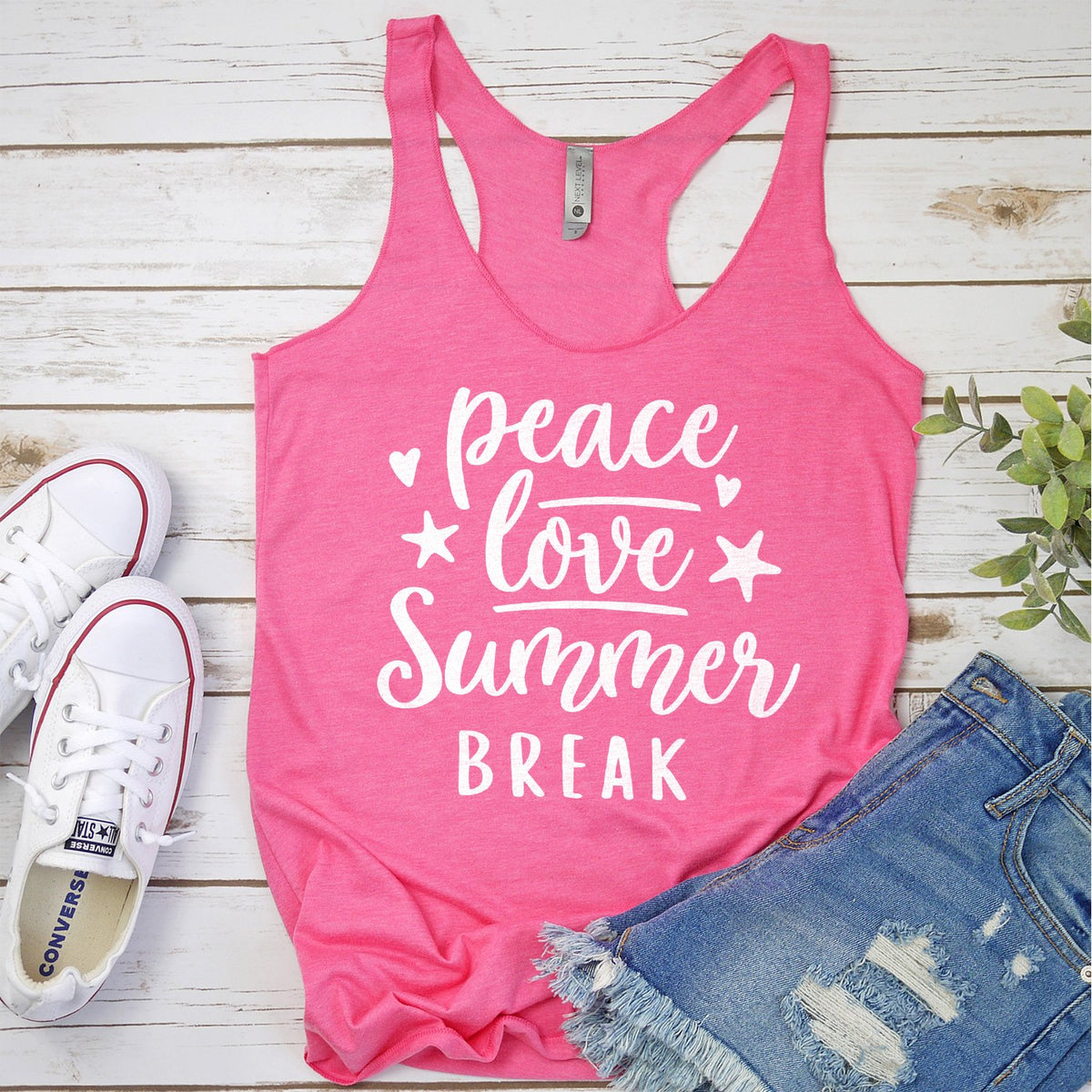 Peace Love Summer Break - Tank Top Racerback