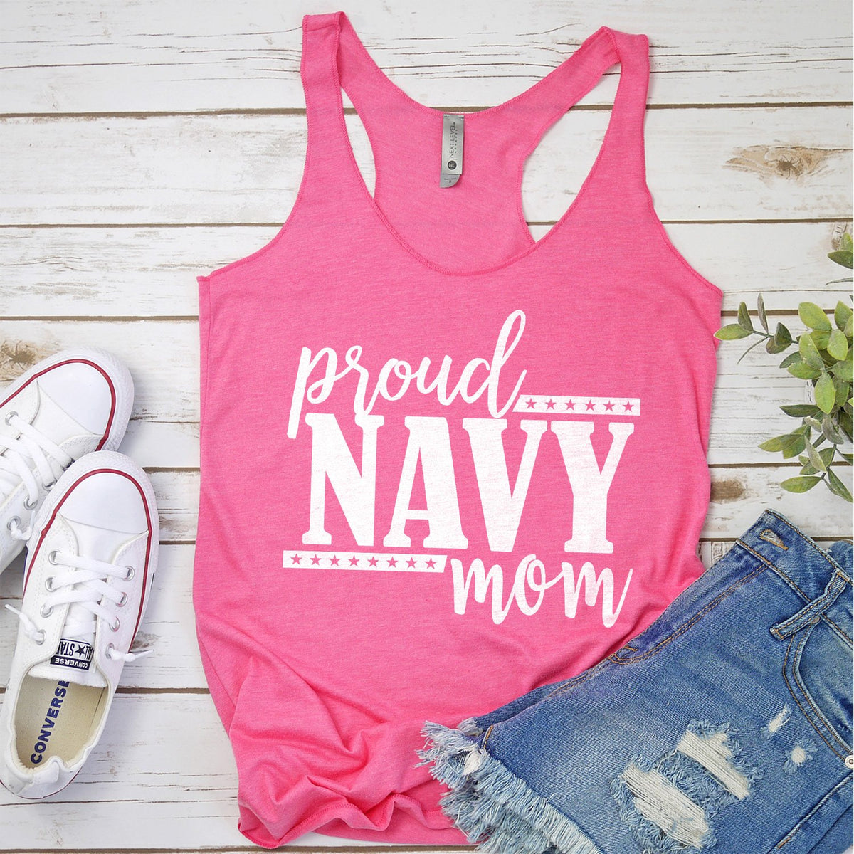 Proud Navy Mom - Tank Top Racerback