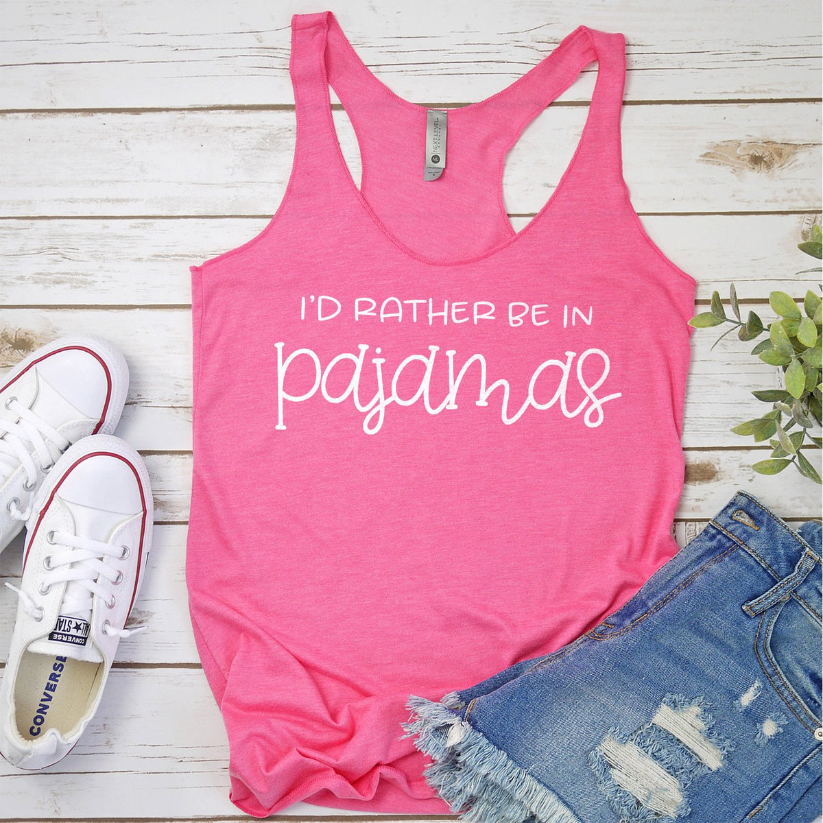 I&#39;d Rather Be in Pajamas - Tank Top Racerback