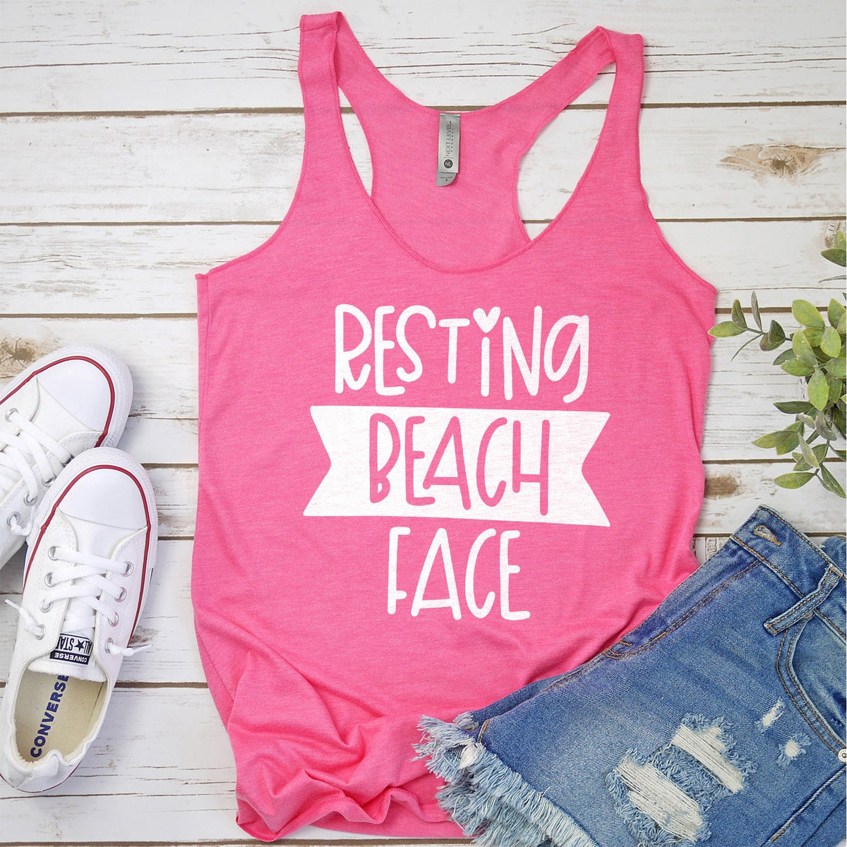 Resting Beach Face - Tank Top Racerback