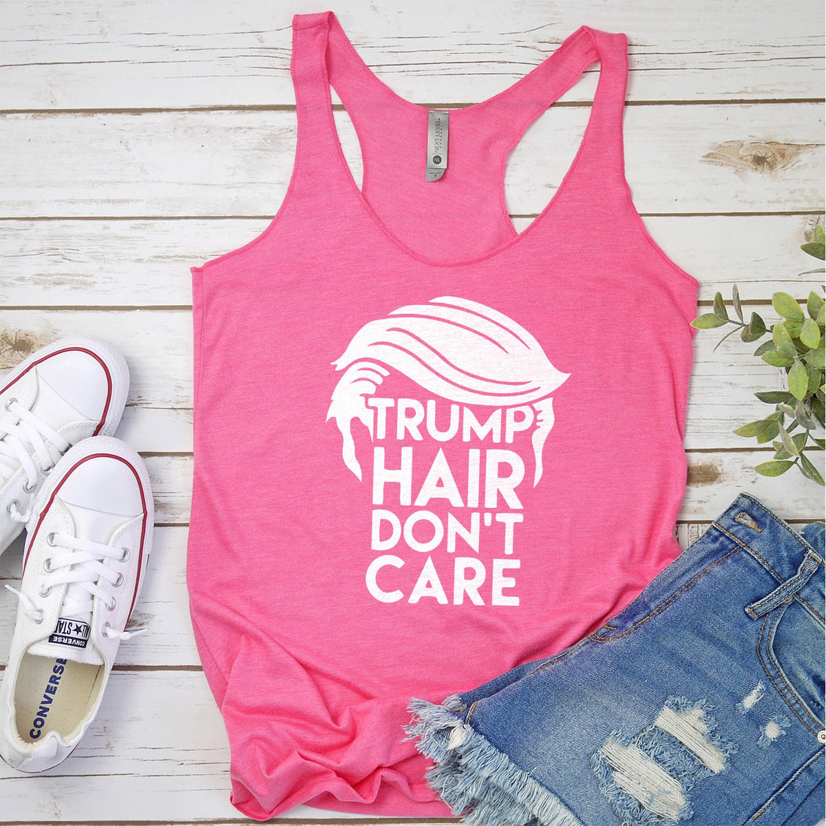 Trump Hair Don&#39;t Care - Tank Top Racerback