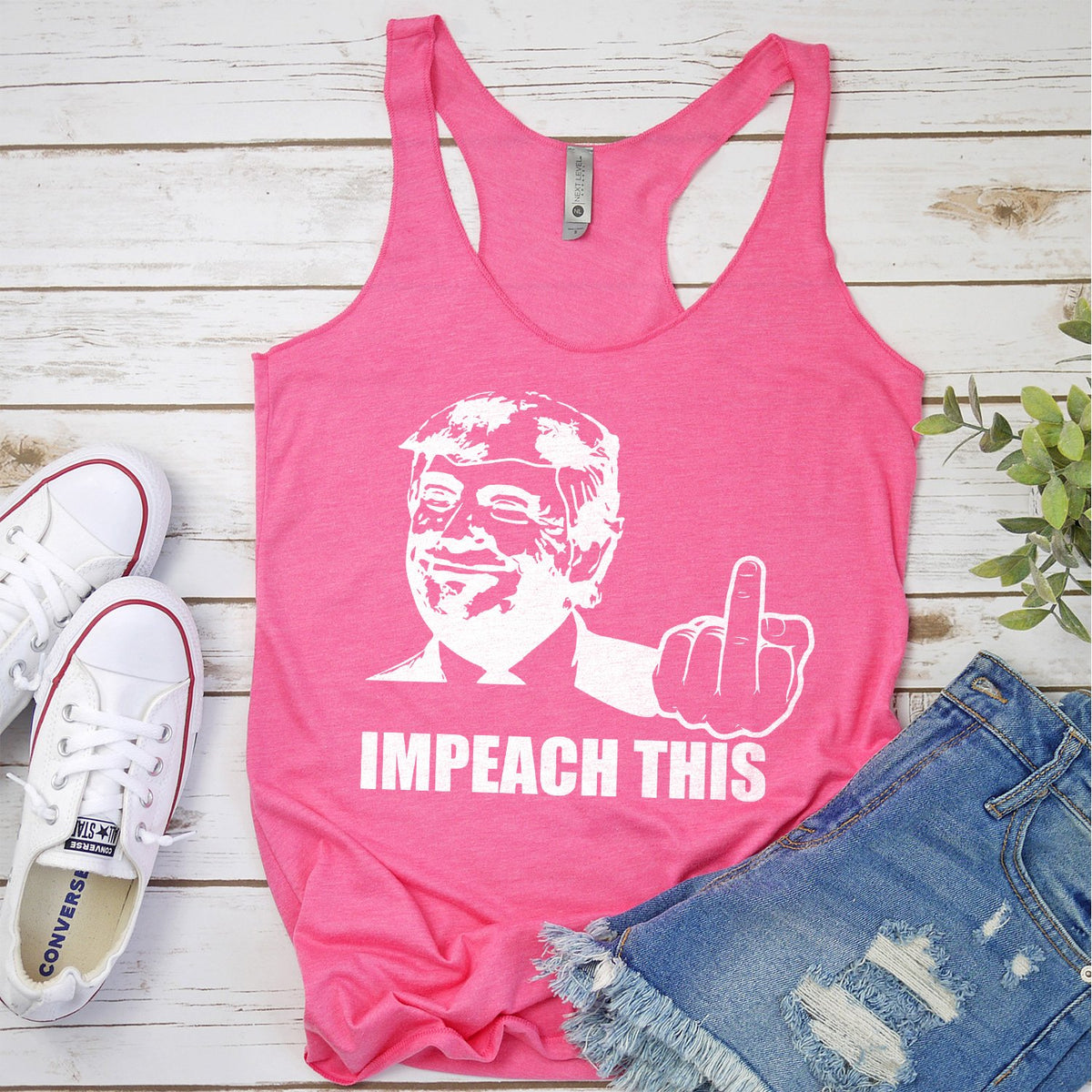 Trump Impeach This Middle Finger - Tank Top Racerback