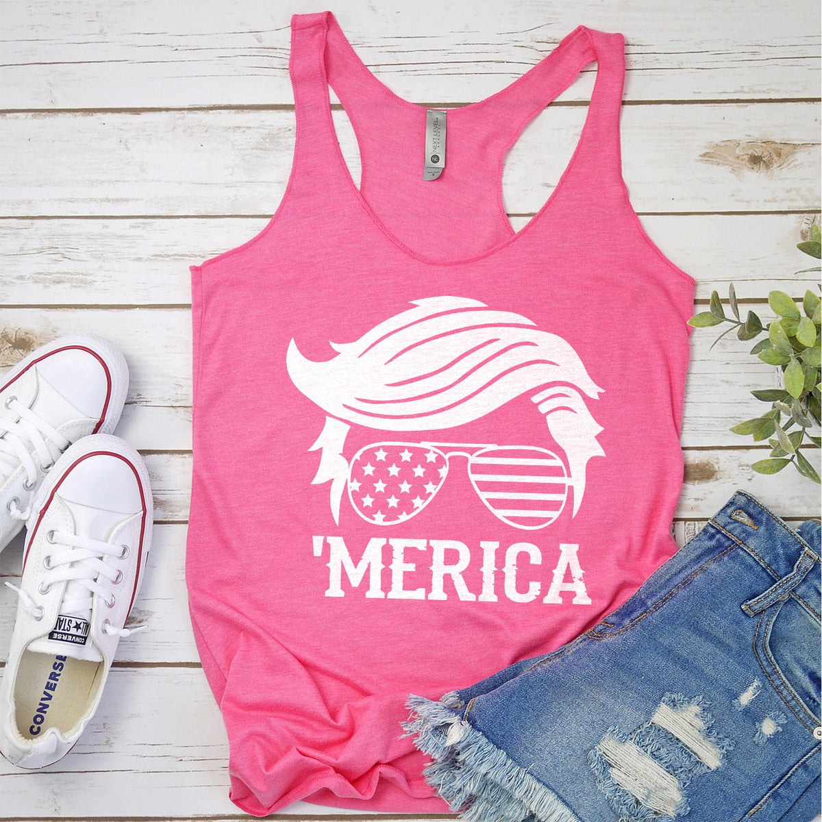 Trump Merica Glasses - Tank Top Racerback