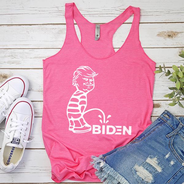 Trump Peeing On Biden - Tank Top Racerback