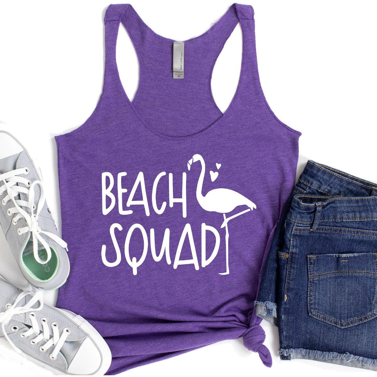 Beach Squad with Swan - Tank Top Racerback