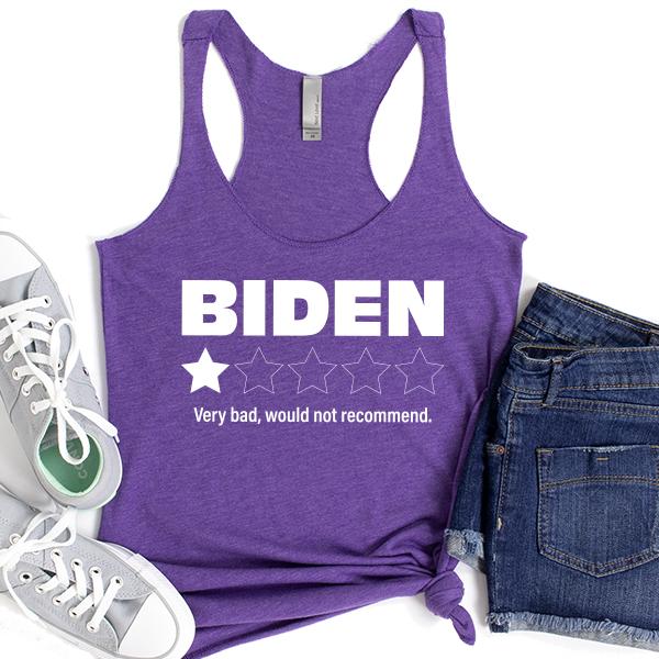 Joe Biden One Star Review Very Bad Would Not Recommend - Tank Top Racerback