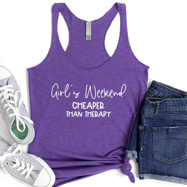 Girl&#39;s Weekend Cheaper Than Therapy - Tank Top Racerback