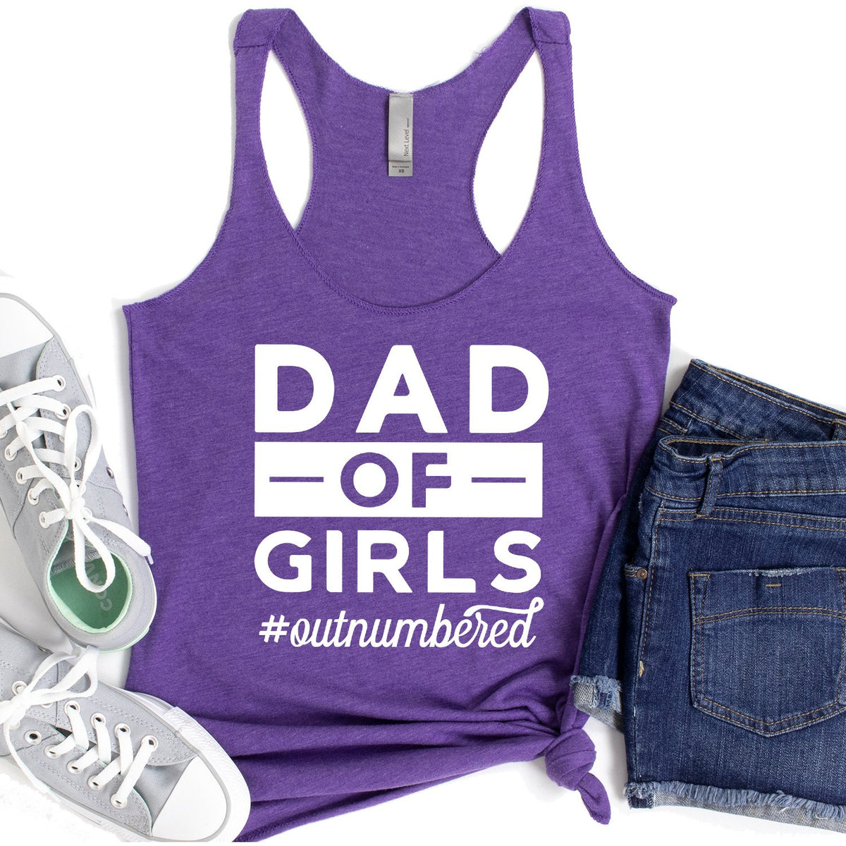 Dad Of Girls Outnumbered - Tank Top Racerback