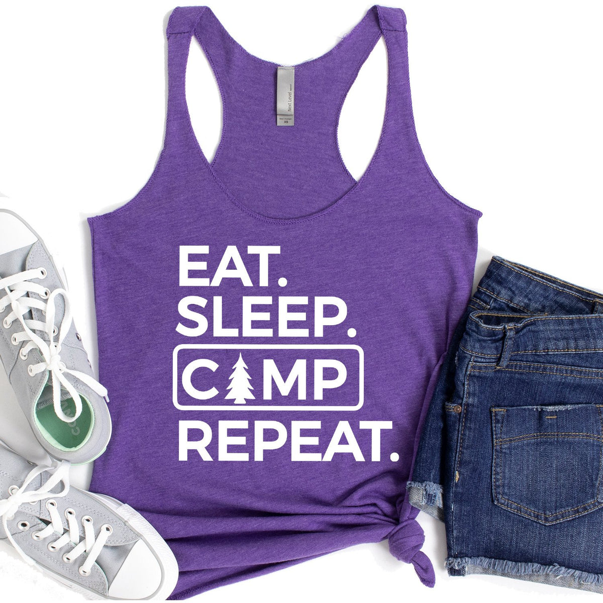 Eat Sleep Camp Repeat - Tank Top Racerback