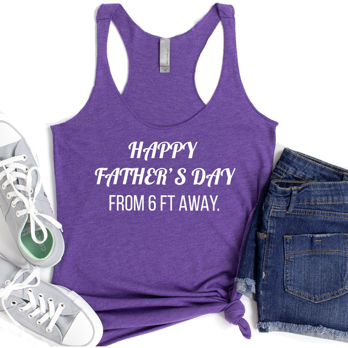 Happy Father&#39;s Day From 6 Ft Away - Tank Top Racerback