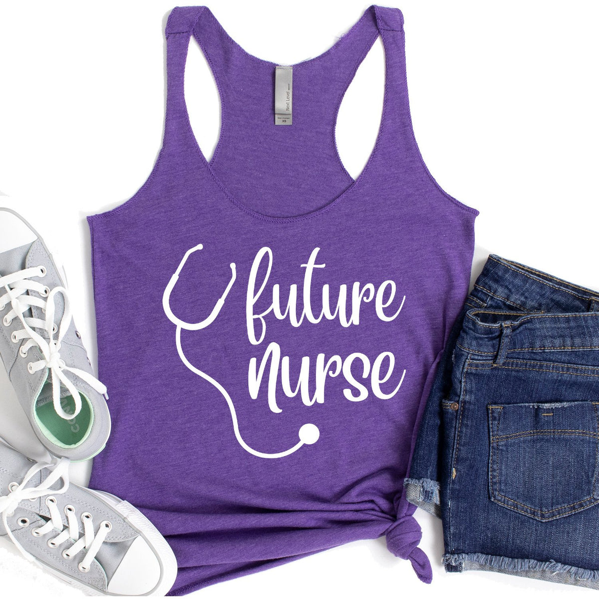 Future Nurse with Stethoscope - Tank Top Racerback