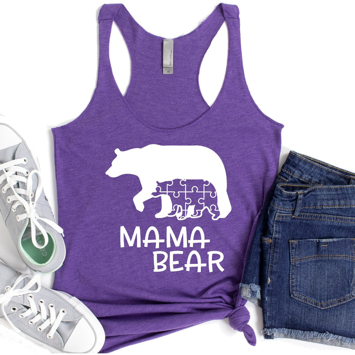 Autism Mama Bear and Cub - Tank Top Racerback