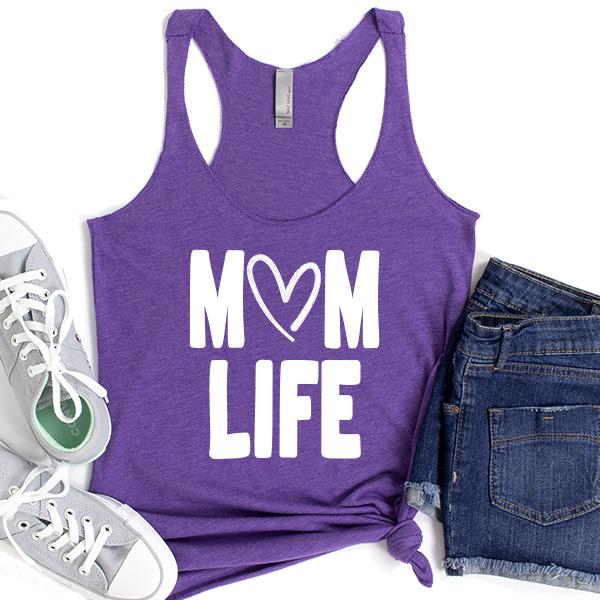 Mom Life with Heart - Tank Top Racerback