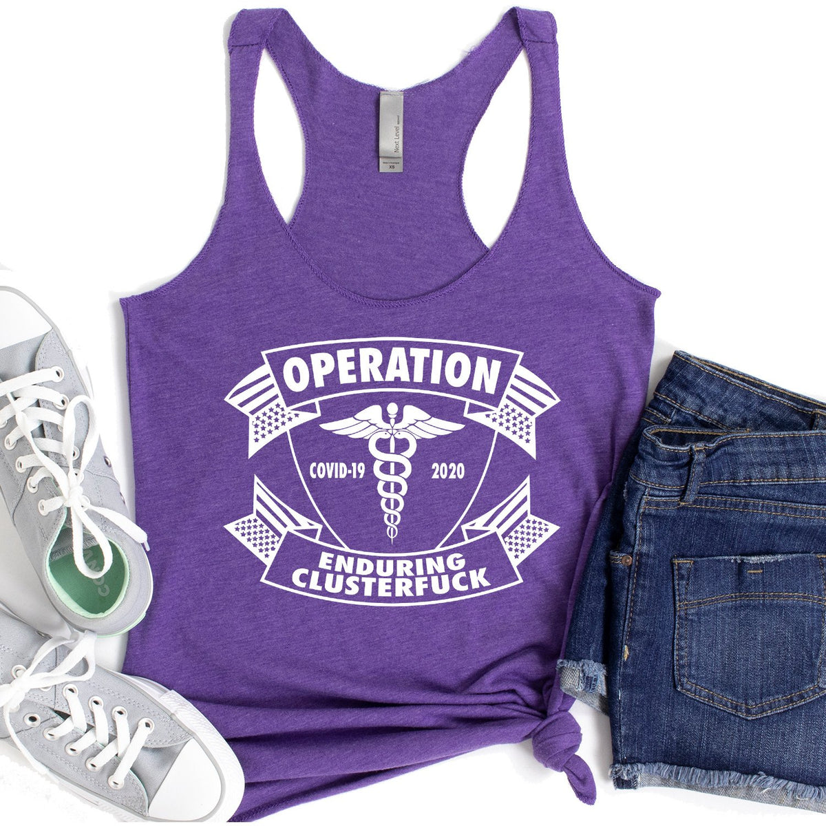 Operation Covid-19 2020 Enduring Clusterfuck - Tank Top Racerback