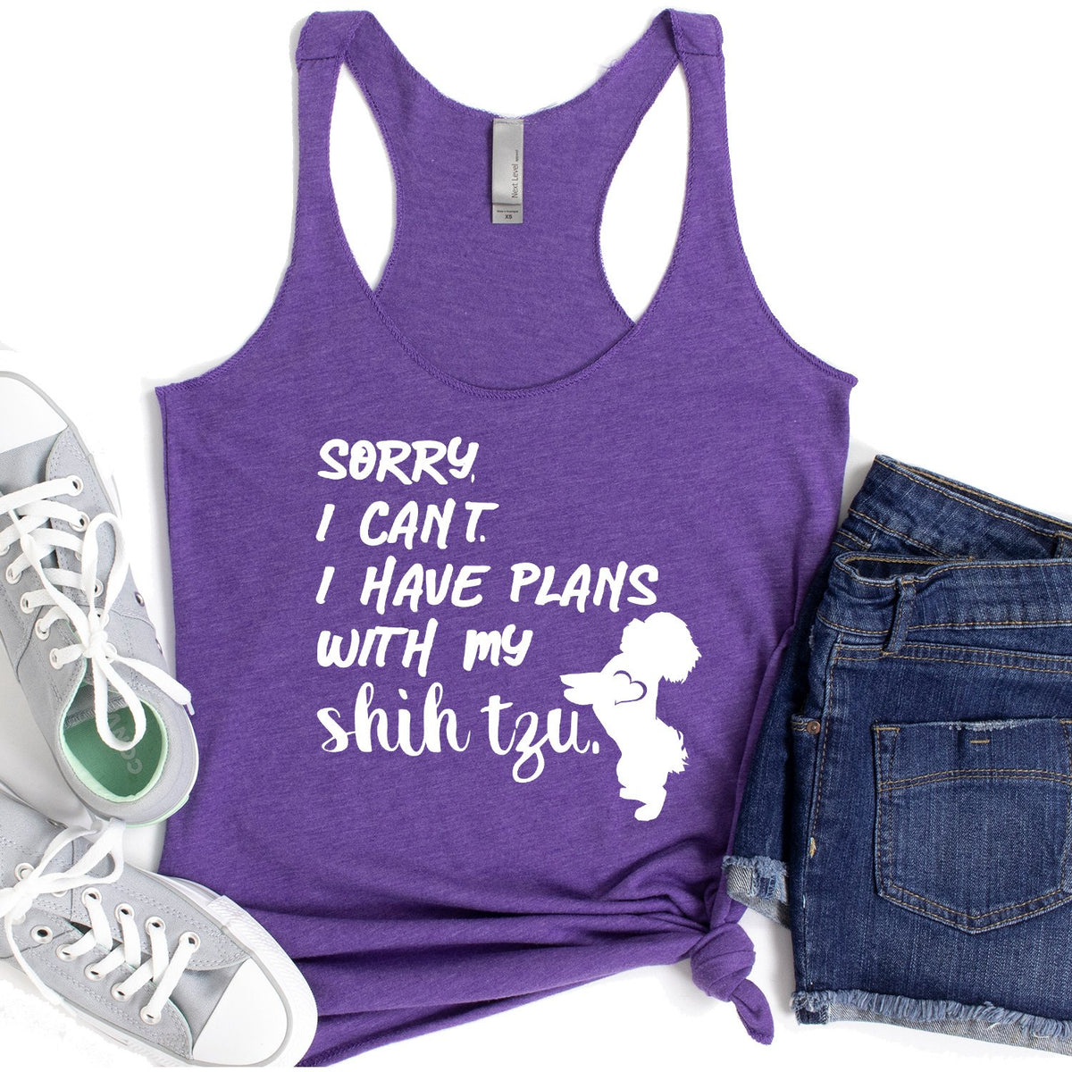 Sorry I Can&#39;t I Have Plans with My Shih Tzu - Tank Top Racerback