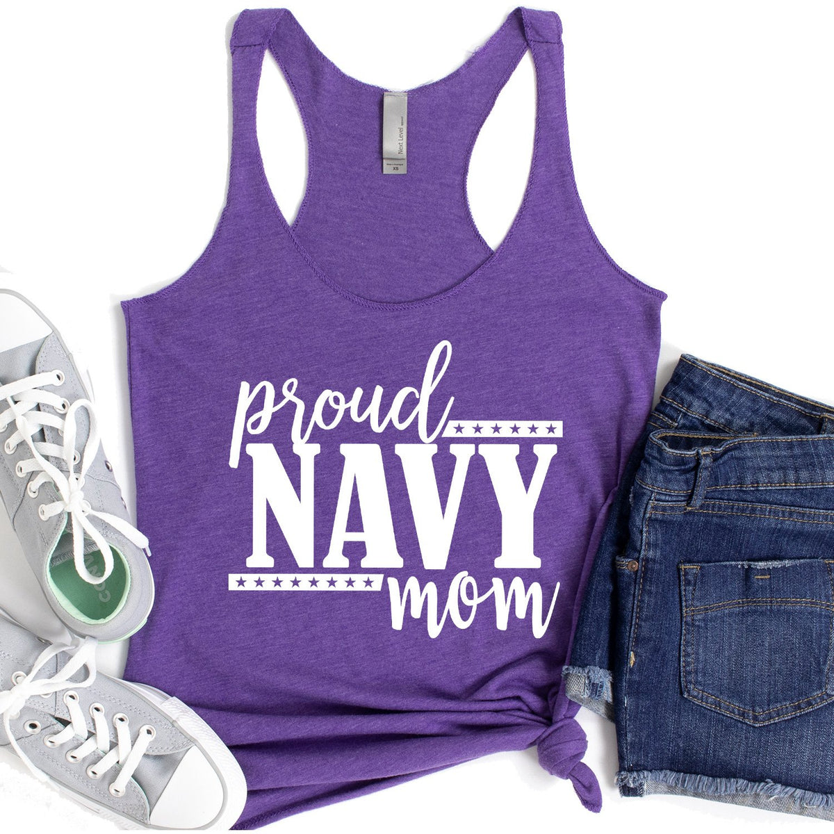 Proud Navy Mom - Tank Top Racerback