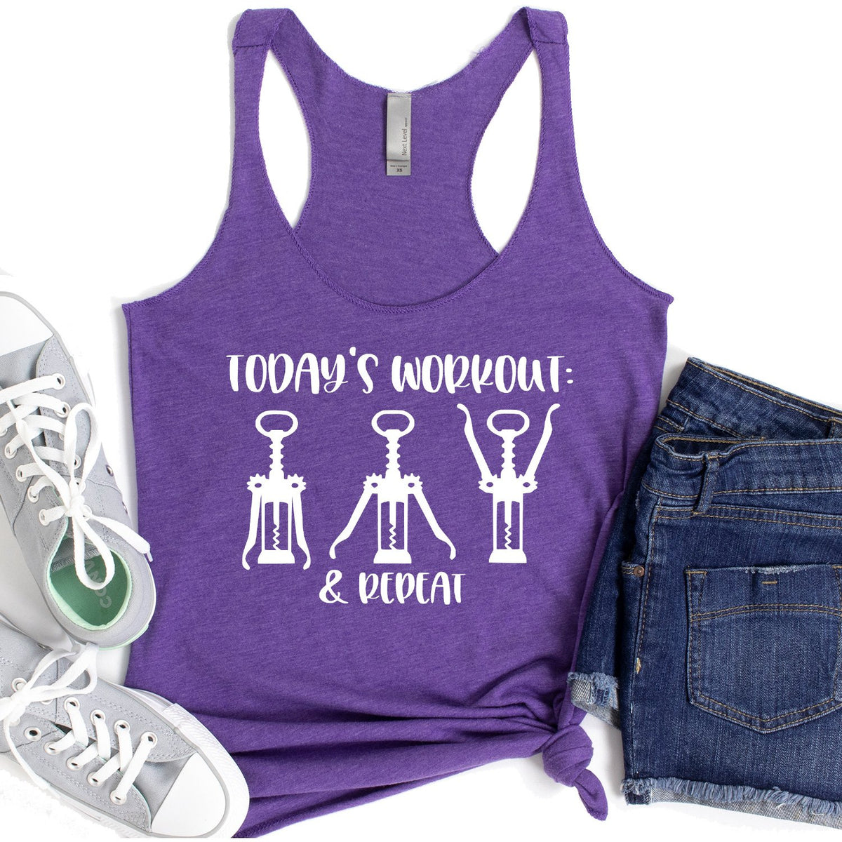 Today&#39;s Workout: Wine &amp; Repeat - Tank Top Racerback