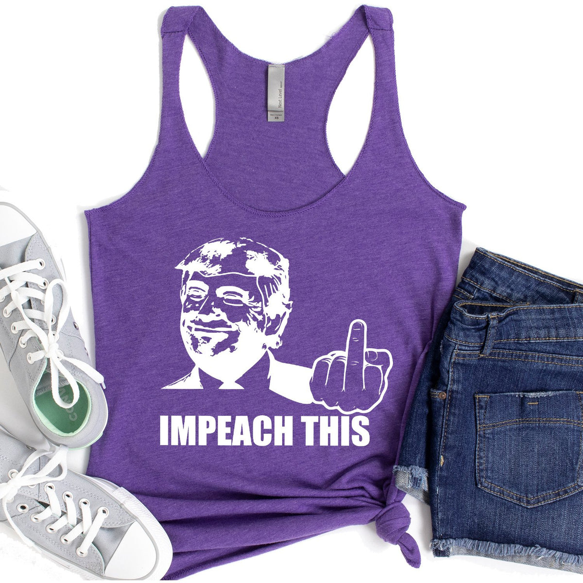 Trump Impeach This Middle Finger - Tank Top Racerback