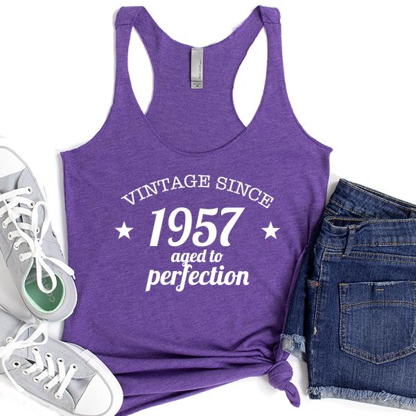 Vintage Since 1957 Aged to Perfection 64 Years Old - Tank Top Racerback