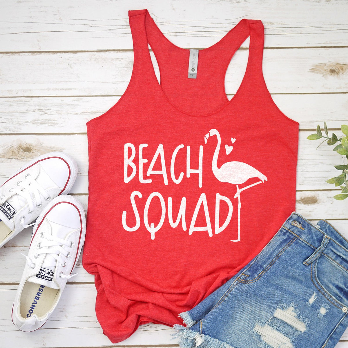 Beach Squad with Swan - Tank Top Racerback