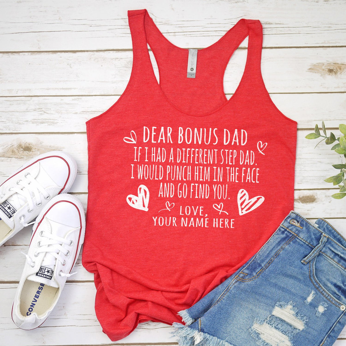 If I Had A Different Step Dad I Would Punch Him in The Face - Tank Top Racerback