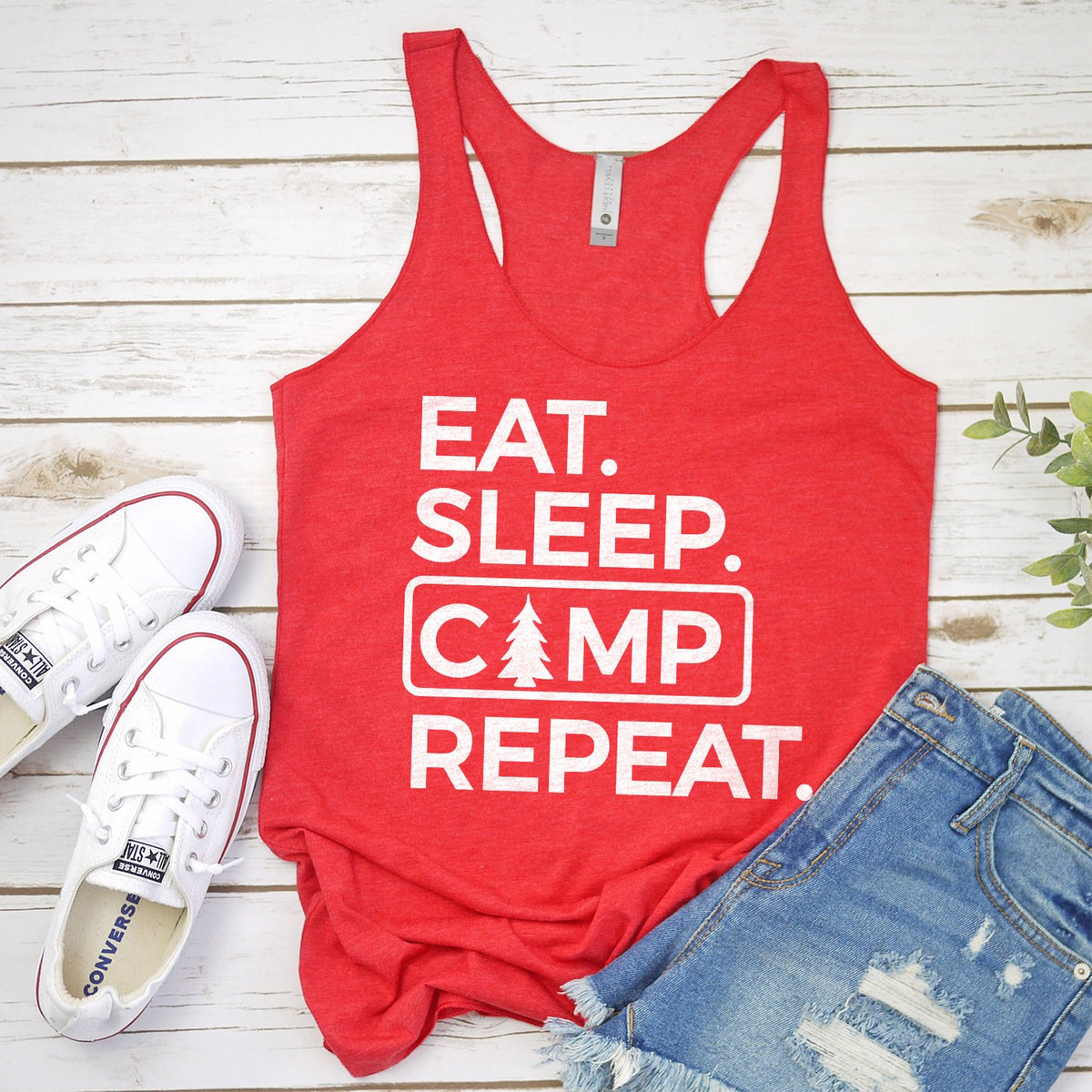 Eat Sleep Camp Repeat - Tank Top Racerback